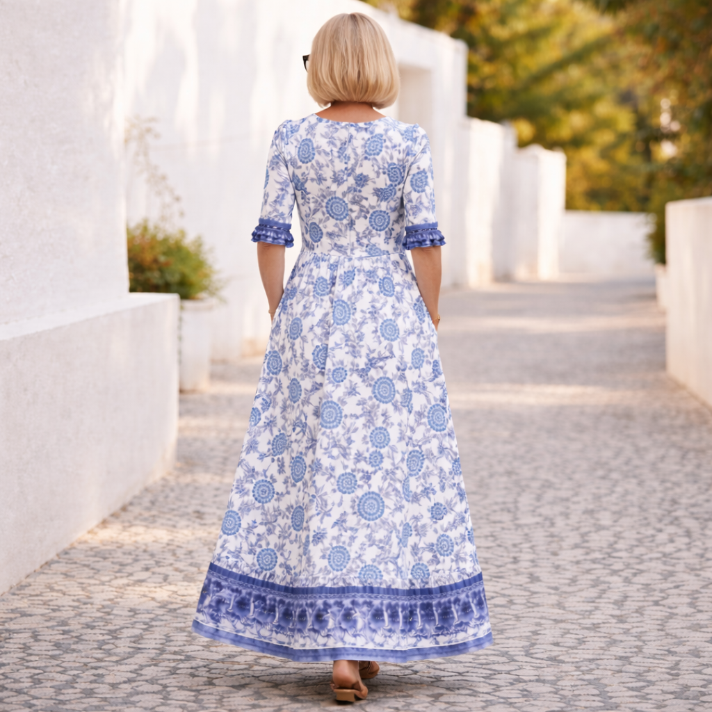 Elly™ - Elegantes Blumenkleid mit einem lässigen Flair