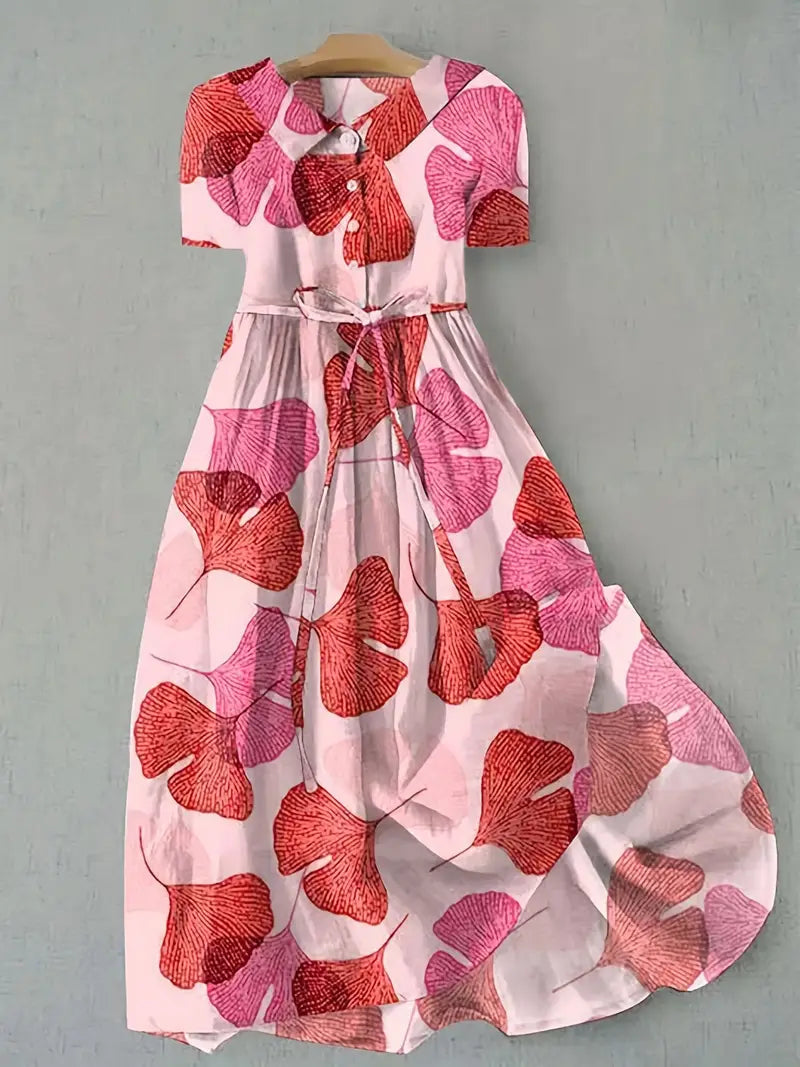 Camille - Weiche rosa Blumen Kleid