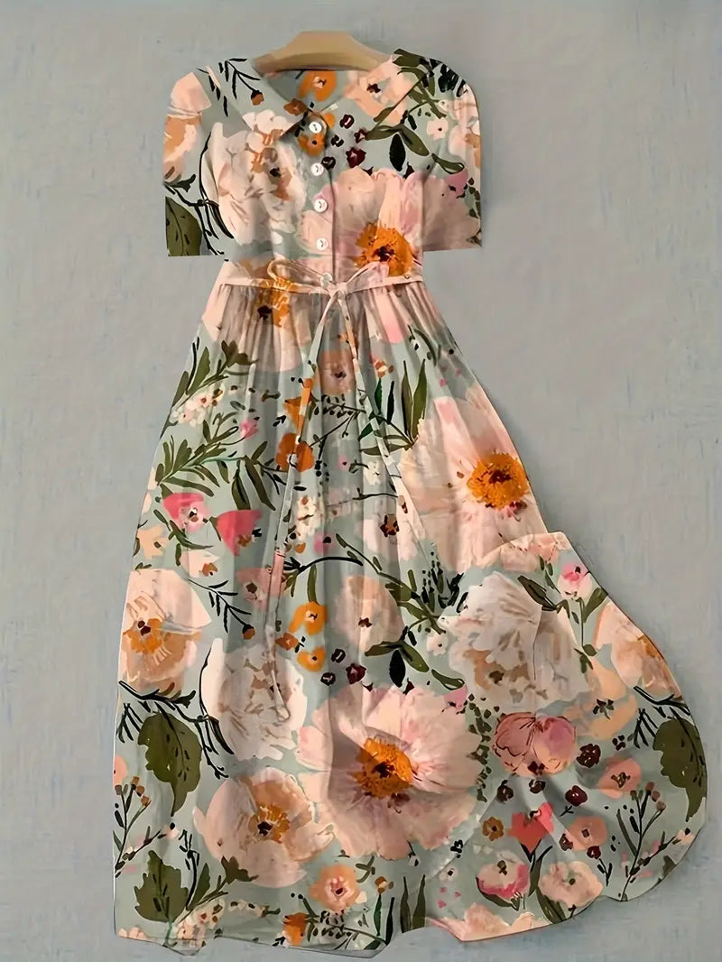 Aurélie - Warme Sommerblumige Kleid