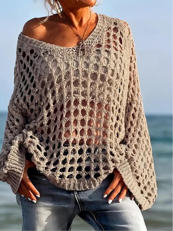 Lieselotte™ – Boho Strick-Oberteil mit V-Ausschnitt