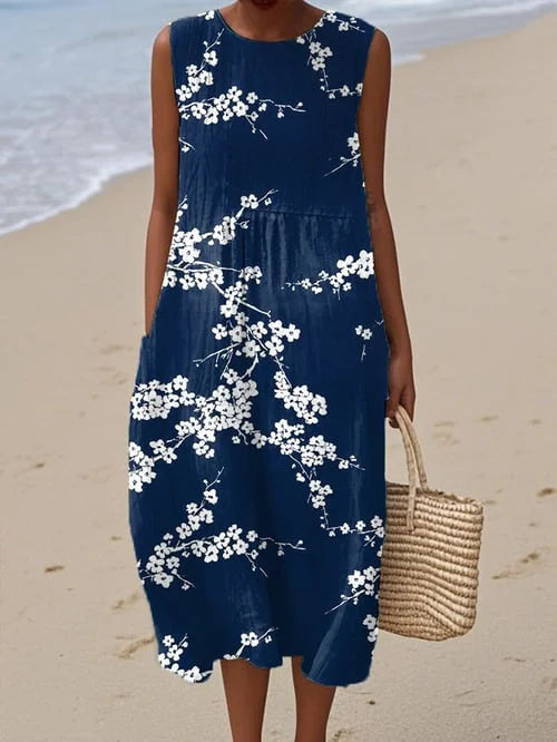 Tess – Elegantes Midi-Kleid mit Blumenmuster