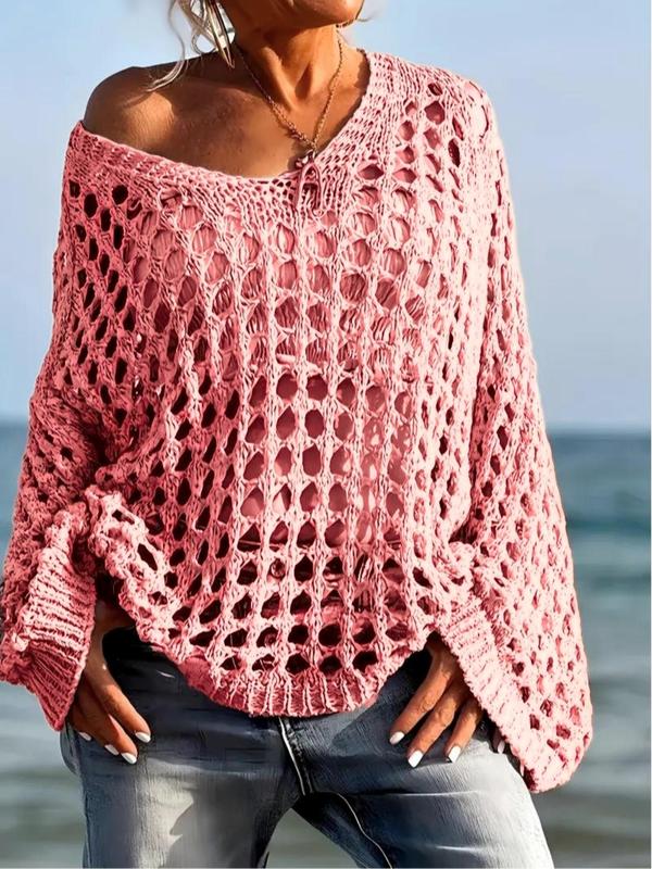 Lieselotte™ – Boho Strick-Oberteil mit V-Ausschnitt