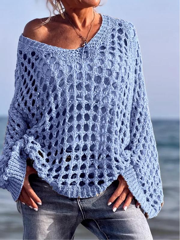 Lieselotte™ – Boho Strick-Oberteil mit V-Ausschnitt