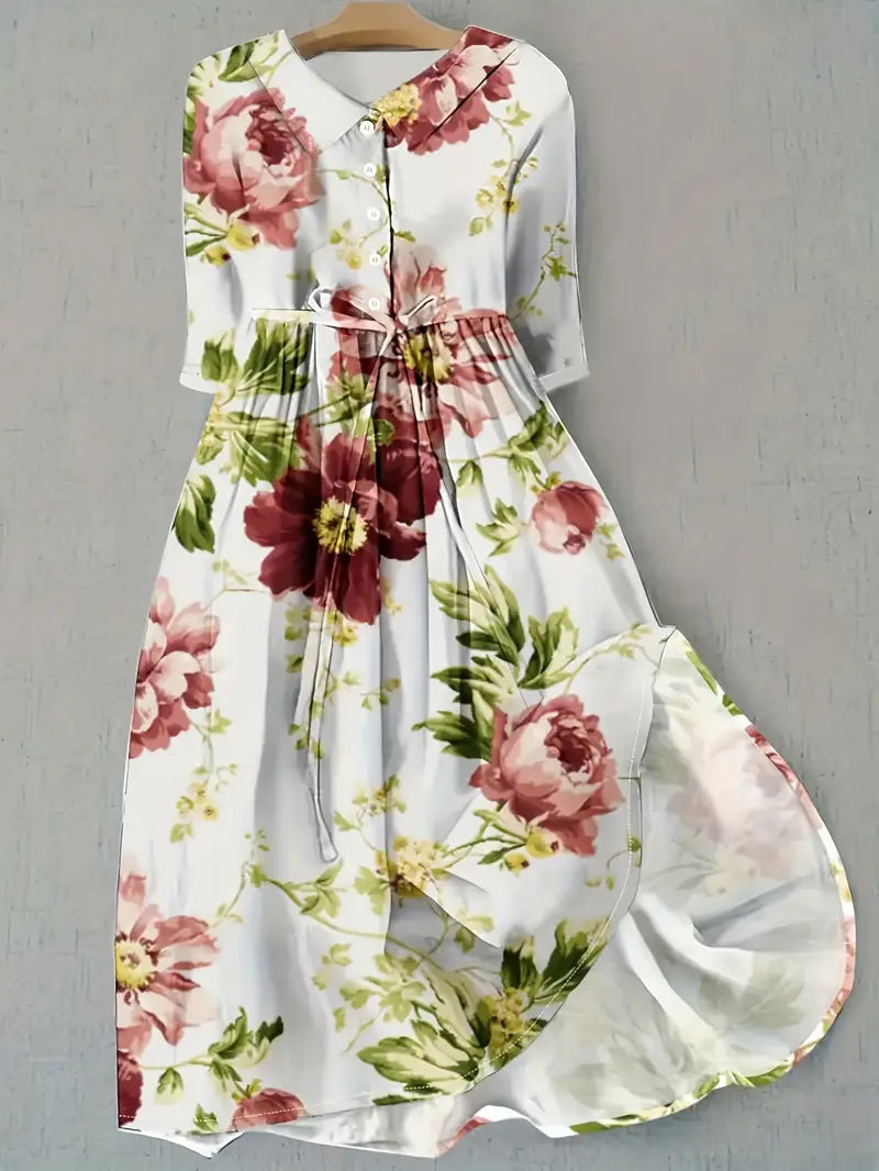 Margot - Elegantes Statement-Blumenkleid