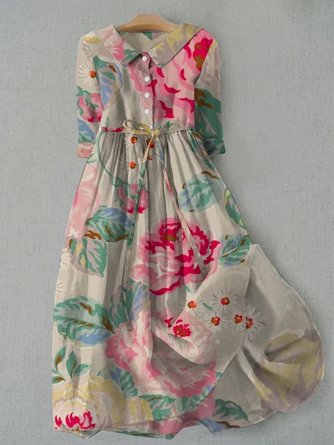 Madeleine - Elegantes pastellblumen Kleid