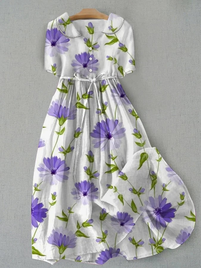 Amélie - Elegantes Lavendelblumen Kleid