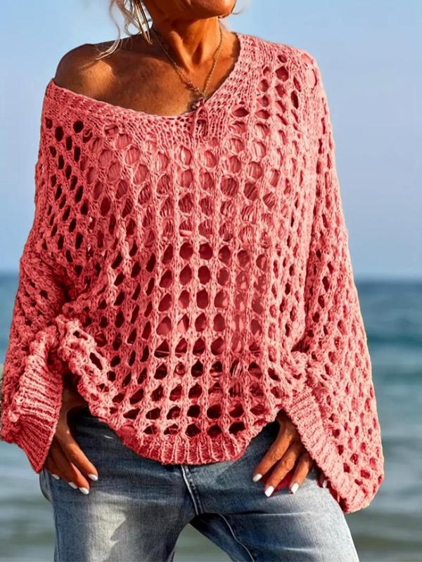 Lieselotte™ – Boho Strick-Oberteil mit V-Ausschnitt